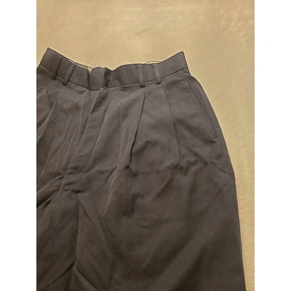 Pacelli Uomo Moda‎ Men's 32x30 Navy Blue Pleated Dress Pants Wide Leg Cuffed NWT